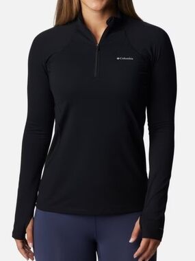Columbia Women's Black Long-Sleeve Three Quarters Pullover Omni-Heat Size XL